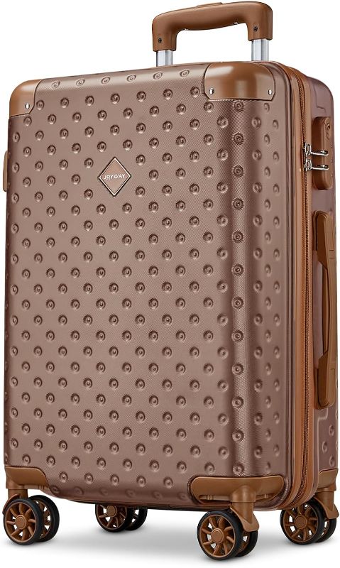 Photo 1 of Joyway Luggage 20 Inch Carry On Luggage, Hard Shell Travel Carry On Suitcase Airline Approved,Lightweight Suitcases with Spinner Wheels(20-Inch, Brown)