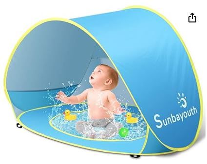 Photo 1 of Baby Beach Tent, Baby Pool Tent, UV Protection Infant Sun Shelters Beach Shade Tent, Pop Up Baby Tent for Beach