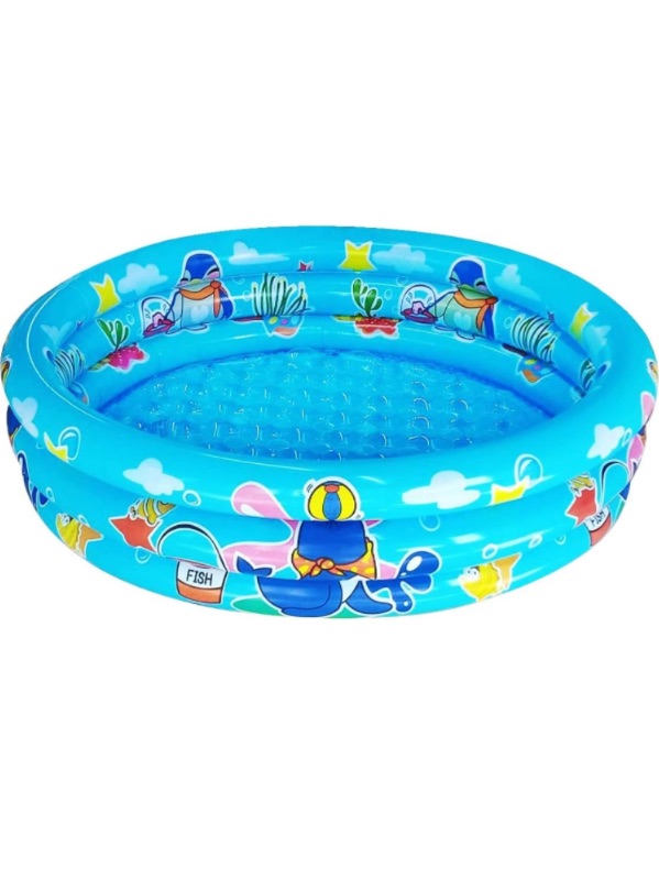 Photo 1 of 3 Rings Kiddie Pool for Toddler, 48”X12”?Kids Swimming Pool, Inflatable Baby Ball Pit Pool, Small Infant Pool (Blue)
