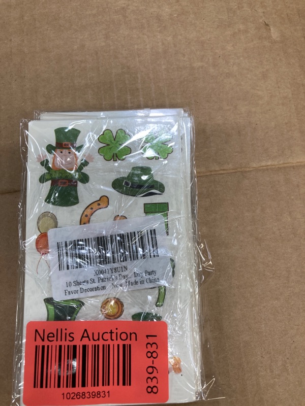 Photo 1 of 10 Sheets St. Patrick's Day Temporary Tattoos, 180 Pcs Face Body Shamrock Clover Tattoos Stickers for Saint Patrick's Day Irish Parade Day Party Favor Decoration St. Patrick's B