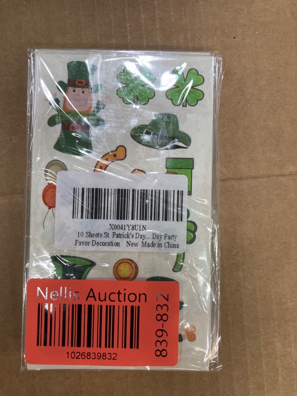 Photo 1 of 10 Sheets St. Patrick's Day Temporary Tattoos, 180 Pcs Face Body Shamrock Clover Tattoos Stickers for Saint Patrick's Day Irish Parade Day Party Favor Decoration St. Patrick's B