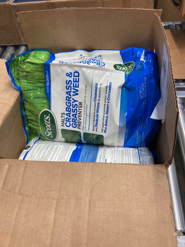 Photo 1 of Scotts Halts Crabgrass & Grassy Weed Preventer, Pre-Emergent Weed Control, Treats up to 10,000 sq. ft,20.12 lb. (2-Pack) 10,000 sq. ft. (2-Pack)