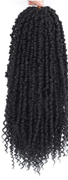 Photo 1 of Passion Twist Hair - 8 Packs 18 Inch Passion Twist Crochet Hair For Women, Crochet Pretwisted Curly Hair Passion Twists Synthetic Braiding Hair Extensions (18 Inch 8 Packs, 1B)
