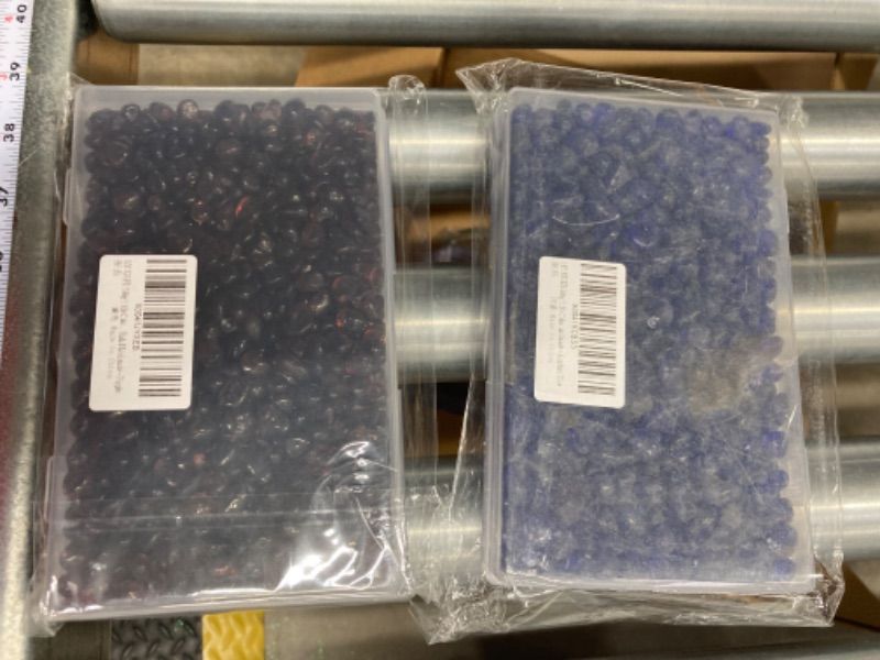 Photo 1 of *Bundle Items 2 Pack* MY.XWFD 500g/1.1lb Colored Glass Rice Grain 6-9mm Irregular Transparent Glass Sand Glass Mosaic Tiles DIY Hobby, Kids Handmade 