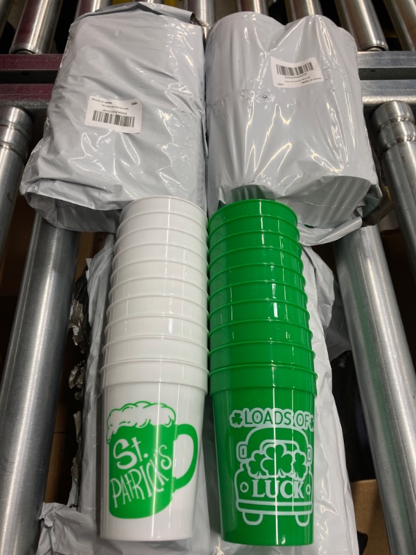 Photo 2 of *Bundle Items 3 Pack* ANYMONYPF 20 Pcs St Patrick's Day Party Cups Shamrock Party Supplies 12 OZ Happy St Patrick's Day Reusable Plastic Cups St Patrick's Day Drinking Cups for St Patrick's Day Party Favors