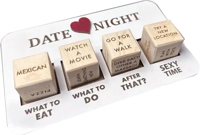 Photo 1 of *Bundle Items 3 Pack* Date Night Dice After Dark Edition,Wooden Couples Dice,Funny Wedding Gifts, Decision Dice, for Him & Her, Valentine's Day Birthdays Gifts for Married Boyfriend girlfriend