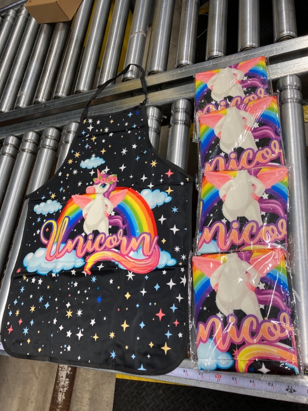 Photo 1 of *Bundle Items 5 Pack* Inraine Girls Unicorn Chef Crafting Baking Bbq Apron
