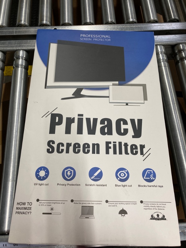 Photo 4 of [2 Pack] 27 Inch Privacy Screen Filter for 16:9 Widescreen Computer Monitor, Removable Eye Protection Anti Glare Blue Light Filter Privacy Shield, Upgraded Anti Spy Privacy Screen Protector Film 27 In [2 PACK] 27'' Privacy Screen (16:9)