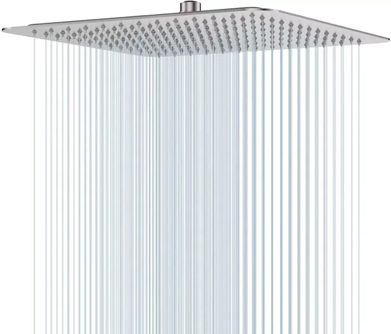 Photo 1 of  16 Inch Rain Shower Head Brushed Nickel 304 Stainless-Steel High-Pressure Rainfall Showerhead Ultra-Thin Water 