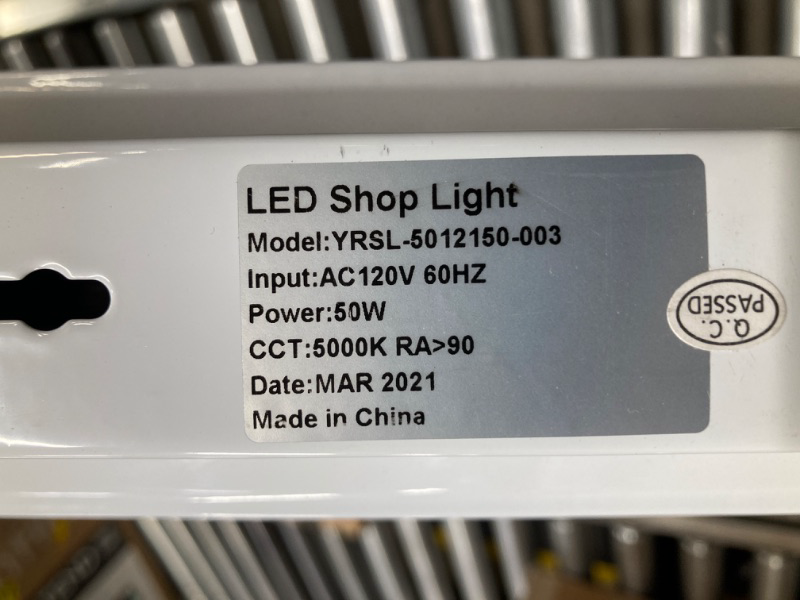 Photo 1 of *NON-FUNCTIONAL*HOLDWILL 1 Pack LED Shop Light 4FT 48W Linkable Utility Integrated Ceiling Lighting Fixture, 3 Colors Selectable Hanging Ceiling Mount with Pull Chain LED Workbench Light for Workshop, Garage