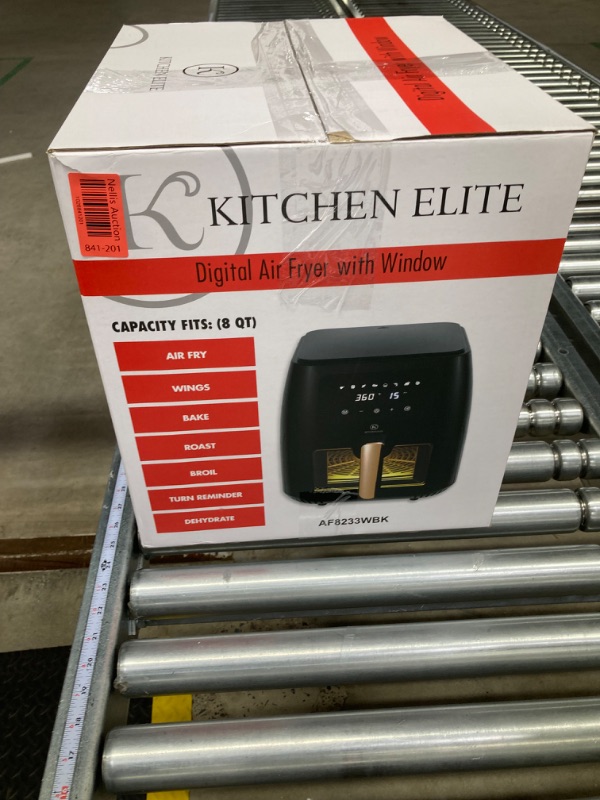 Photo 5 of Kitchen Elite Air Fryer With 360° Turbo Airflow Tech, 8 Preset Functions, 8 Qt Family Size, Easy View Through Convenient Window ?Nonstick Square Air Fryer Basket with Window, Dishwasher-Safe, Black Air Fryer 8 qt