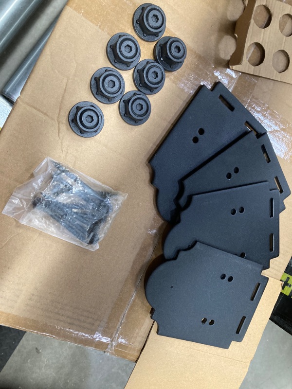 Photo 1 of *MISSING ONE HEX CAP & BASE* OWT Ornamental Wood Ties OWT (Ornamental Wood Ties) Laredo Sunset 6 in. X 6 in. Bulk Galvanized Steel Elevated Post Base Kit