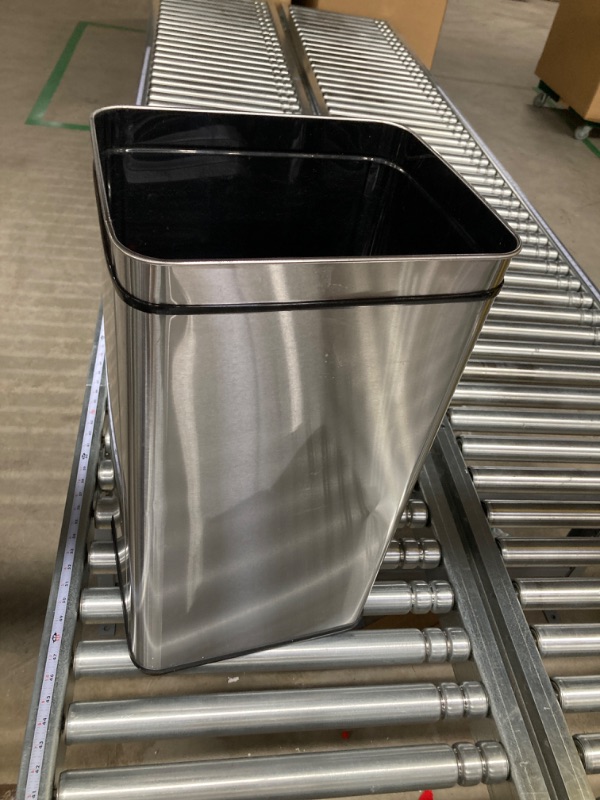 Photo 1 of Yatmung Touchless Bathroom Trash Can - 2.5 Gallon Smart Trash Can Sensor Motion - Skinny Trash Bin with Lid - Electric, Narrow, Plastic, Auto Open - Small Slim Automatic Garbage Can (Black) Black - A