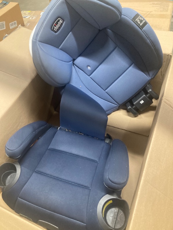 Photo 2 of Chicco KidFit ClearTex Plus 2-in-1 Belt-Positioning Booster Car Seat, Backless and High Back Booster Seat, for Children Aged 4 Years and up and 40-100 lbs. | Reef/Navy KidFit Plus with ClearTex® No Chemicals Reef