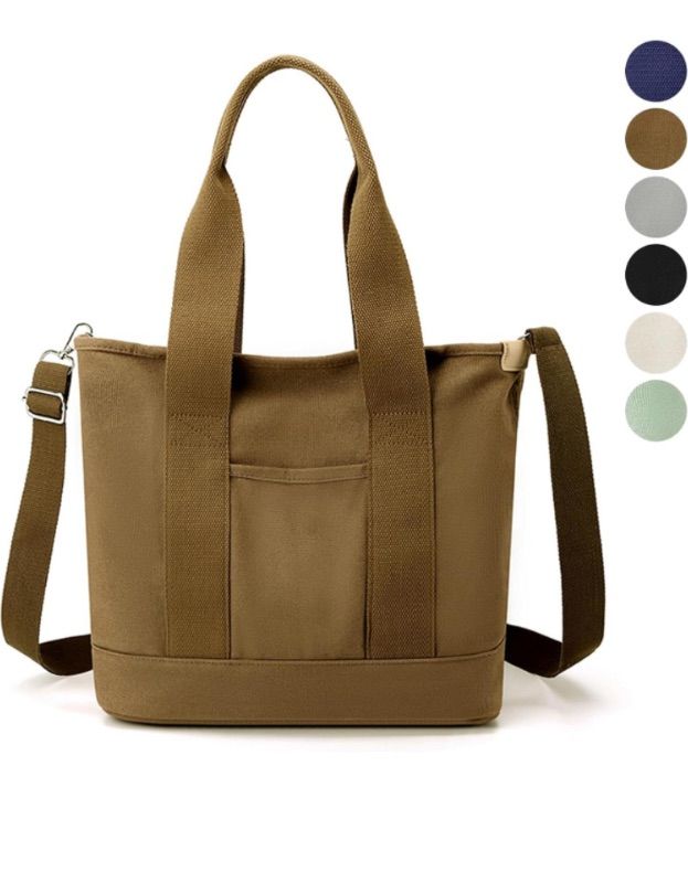 Photo 1 of Small Tote Bag with Zipper Tote Bag for Women Canvas Crossbody Bag Shoulder Bag Satchel Hobo Bag Messenger Bag 2024