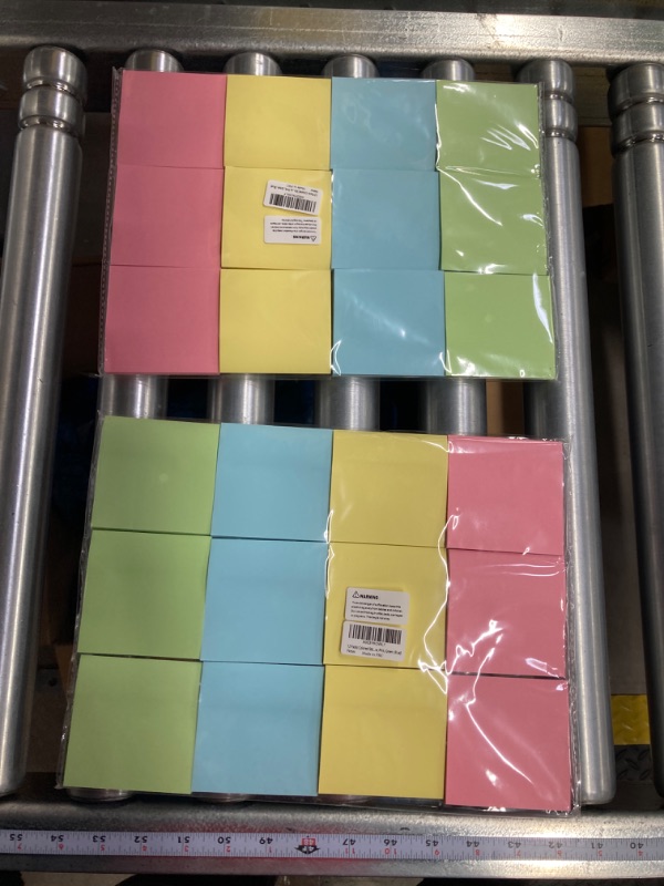 Photo 2 of *BUNDLE ITEMS 2 PACK* 12 Packs Colored Sticky Notes, 3"x3" Self-Stick Pads with 960 Sheets in Total, 80 Sheets/Pack, Perfect for Office, Home, School, Meetings - 4 Color (Yellow, Pink, Green, Blue) 12 Pack Sticky Note