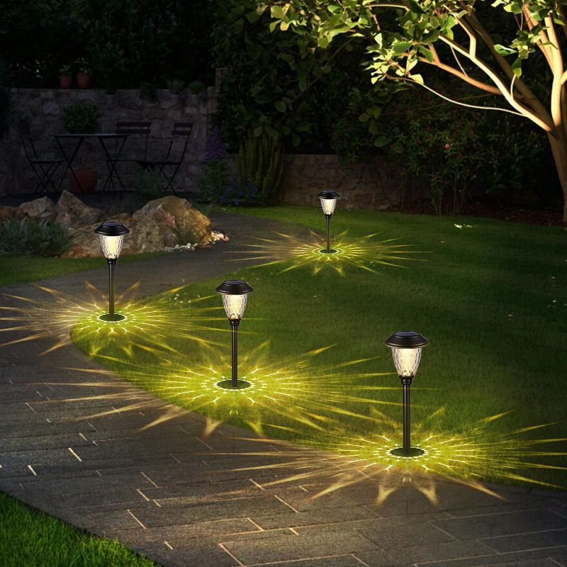 Photo 1 of *BUNDLE ITEMS* Solar Lights Outdoor Waterproof, Solar Pathway Lights, Hrs. Stainless Steel Solar Garden Lights, Landscape Lighting for Yard Patio Walkway Driveway Pathway (4Pack/Warm Light)