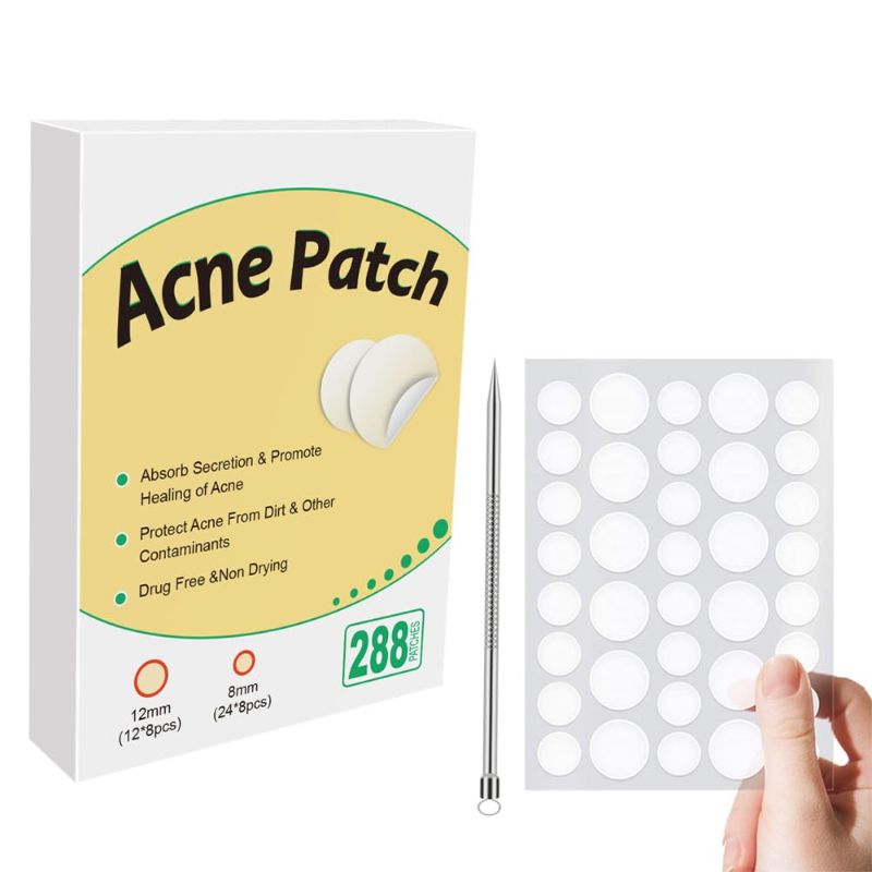 Photo 1 of *BUNDLE ITEMS 4 PACK* WQJifv Acne Patch Pimple Patch, 2 Size 288 Patches Acne Absorbing Cover Patch with Acne Needle, Hydrocolloid Invisible Acne Patches For Face Zit Patch Acne, Acne Spot Healing Patch Zit Patches 0.00 Fl Oz (Pack of 288) 288