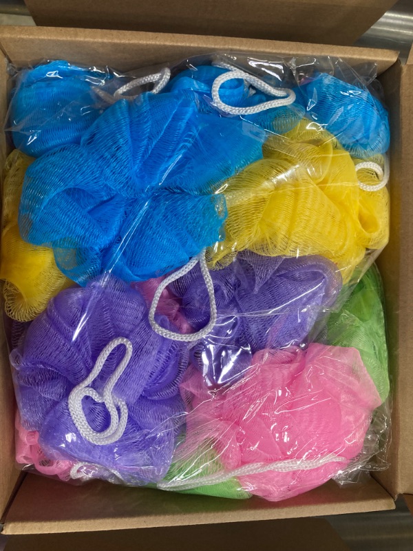 Photo 1 of *BUNDLE ITEMS 3 PACK* 20 Sets Shower Loofah Sponges Ball Gift for Baby Shower Favors Mini Loofah Sponge Shower for Guests Multi Colors Bath Sponges Mesh Balls Gifts for Wedding Baby Party Favor Souvenir