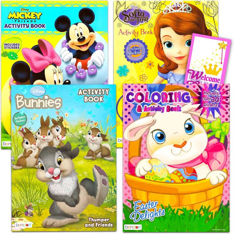 Photo 1 of Disney Studio Easter Bunny Coloring Book Bundle ~ 4 Pack Easter Bunny Activity Books for Kids Including Stickers, Drawings, Games, Mazes, and More!, Easter Bunny coloring book for kids