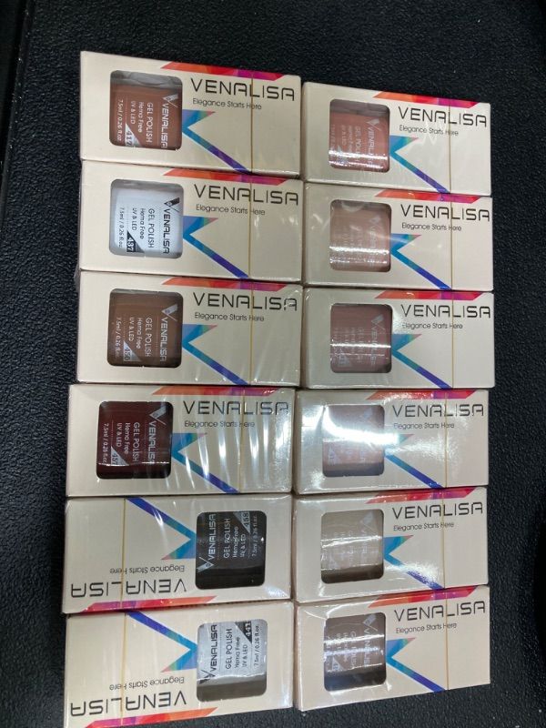 Photo 2 of VENALISA Gel Nail Polish Set - 12 Pcs 7.5ml Nude Light Pink All Seasons Skin Tones Neutral Pink Brown Gel Polish Kit, Soak Off UV LED Gel Polish Set Nail Art Salon Manicure DIY Gifts