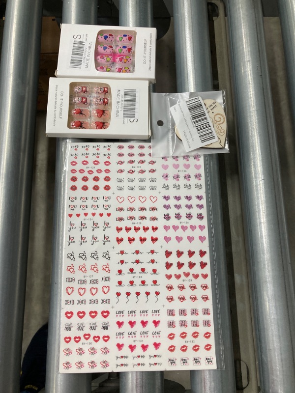 Photo 1 of *VALENTINE PACK* PRESS ON NAILS AND NAIL STICKERS FOR GIRLS AND WOMEN.