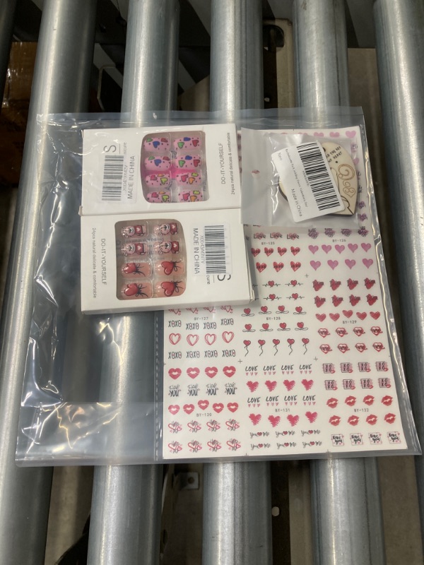 Photo 2 of *VALENTINE PACK* PRESS ON NAILS AND NAIL STICKERS FOR GIRLS AND WOMEN.