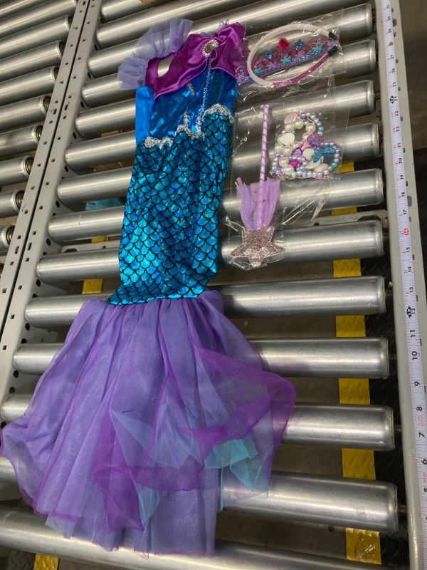 Photo 2 of Halloween Mermaid Costume for Girls with Accessories (M)