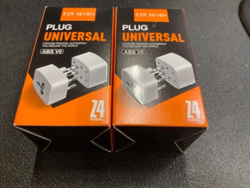 Photo 5 of ZZR SEVEN Universal Travel Adapter, International Power Adapter, Travel Essentials, All in 1 European Travel Adapter for US UK Europe AU,110-250V (Z4) - Pack of 2