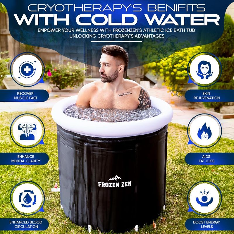 Photo 2 of 
Frozen Zen Ice Bath Tub For Athletes with Lid, XL 105 Gallons Portable Ice Bath, Outdoor Cold Plunge Tub, Large Inflatable Ice Bath, Cold Water Therapy...