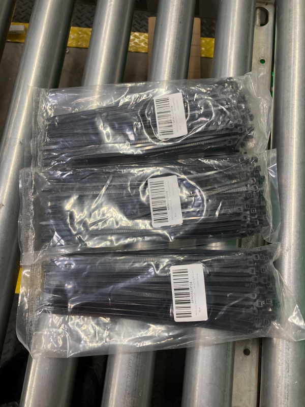 Photo 1 of 100 8 inch pieces Cable Zip Nylon Heavy Duty Self Locking Wire Ties, Black 8 inch (Pack of 3)