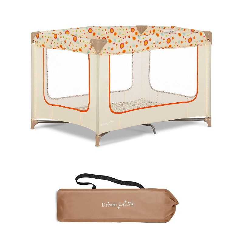 Photo 1 of Dream On Me Zodiak Portable Playard with Carry Bag & Shoulder Strap, Beige