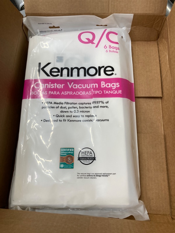 Photo 2 of Kenmore 53294 Style O HEPA Cloth Vacuum Bags for Kenmore Upright Vacuum Cleaners 6 Pack,White