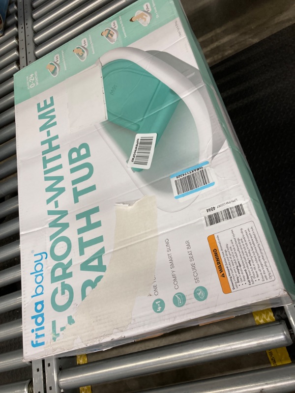 Photo 2 of 4-in-1 Grow-with-Me Bath Tub by Frida Baby Transforms Infant Bathtub to Toddler Bath Seat with Backrest for Assisted Sitting in Tub