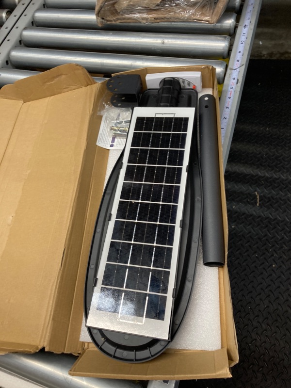 Photo 1 of Solar Motion Sensor Light Outdoor, 6500K Solar Flood Light Outdoor, Dusk to Dawn Solar Street Light, Waterproof Solar Parking Lot Lights, Large Solar Lights for Outside White Light