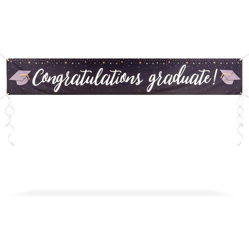 Photo 1 of *** BUNDLE X 2*** Sparkle and Bash Graduation Party Yard Sign, Congratulations Graduate Banner (10 x 1.5 Ft)