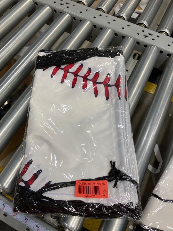 Photo 2 of 10 Pieces Sport Drawstring Bags Candy Bag Sport Party Drawstring Goodie Favor Bags Supplies Gifts with 10 Pcs Baseball Bracelets (Baseball Style, 13 x 16 Inch)