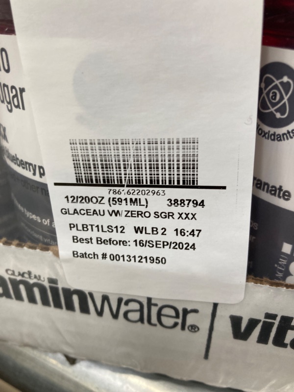 Photo 3 of 
vitaminwater zero sugar xxx, electrolyte enhanced water w/vitamins, açai-blueberry-pomegranate drinks, 20 fl oz, 12 Pack