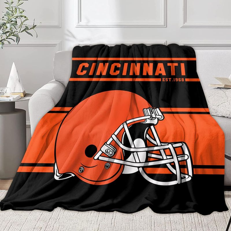 Photo 1 of 
Football Team Color Blanket Gifts for Men Women, Throw Blanket 60x50 Inches, Lightweight Warm Football Fans Fleece Blanket for Sofa Bed Couch Living Room Chair
Color:Cincinati Blanket
Size:60"x50"