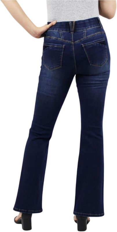 Photo 1 of Dark Wash Tummy Control Bootcut Jeans with Back Yoke Details