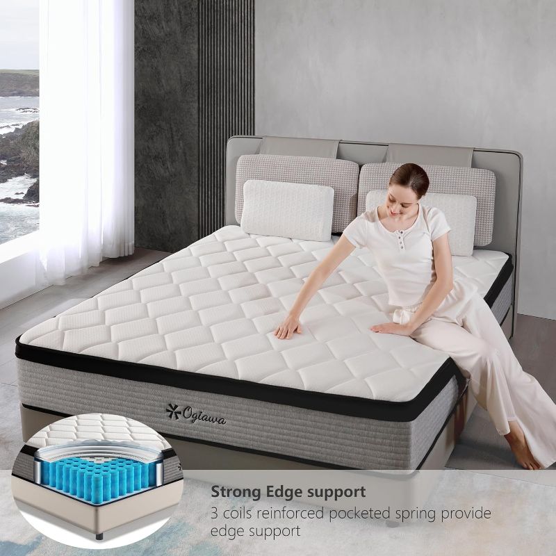 Photo 1 of 31x31 inch memory foam Queen size mattress, gray color, Queen mattress in a box, with single springs, breathable, comfortable to relieve pressure and support sleep.