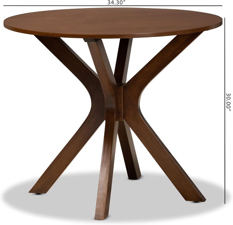 Photo 1 of Baxton Studio Kenji Modern and Contemporary Walnut Brown Finished 35-Inch-Wide Round Wood Dining Table
Visit the Baxton Studio Store