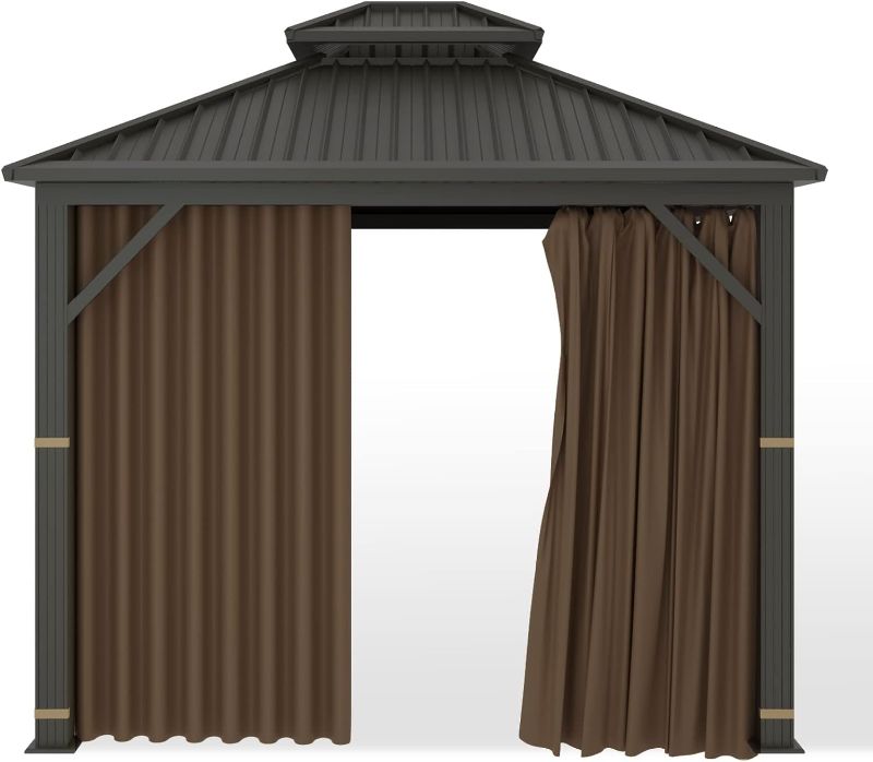 Photo 1 of ***FOR PARTS, ONLY ONE OF THREE BOXES*** Hugline Gazebo Universal Replacement Privacy Curtain 12' x 12' with Zipper (Brown) + Gazebo Universal Replacement Mosquito Netting 12' x 12' with Zipper (Brown)