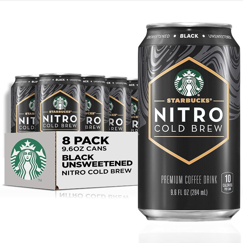 Photo 1 of 
Starbucks Nitro Cold Brew Coffee, Black Unsweetened, 9.6 fl oz Cans (8 Pack), Iced Coffee, Cold Brew Coffee, Coffee Drink by Starbucks
