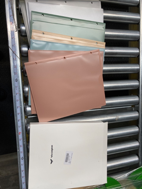 Photo 2 of 12 Pieces 3 Pocket Folders with Holes, Plastic Folders with Clear Front Pocket for 3 Ring Binder 2 Pocket Folders for Letter Size Paper Office and Classroom Use