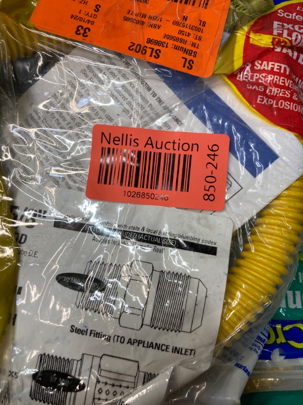 Photo 6 of 1-6' Washing Machine Supply Hose
2- Brasscraft 1/2 in. MIP x 1/2 in. MIP x 60 in. Stainless Steel GAS Connector Safety+Plus2 Thermal Excess Flow Valve (107,000 BTU)
3- Brasscraft 1/2 in. MIP x 1/2 in. MIP x 48 in. Stainless Steel GAS Connector Safety+Plus