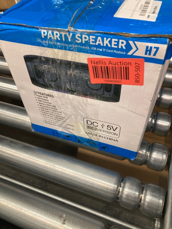 Photo 1 of Bluetooth Speaker, 60W Speakers Bluetooth Wireless with Colorful Lights, FM Radio, Wired Microphone, Remote. Portable Boombox for Outdoor, Home, Party