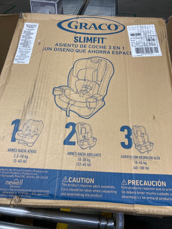 Photo 3 of Graco Slimfit 3 in 1 Car Seat | Slim & Comfy Design Saves Space in Your Back Seat, Redmond SlimFit Redmond