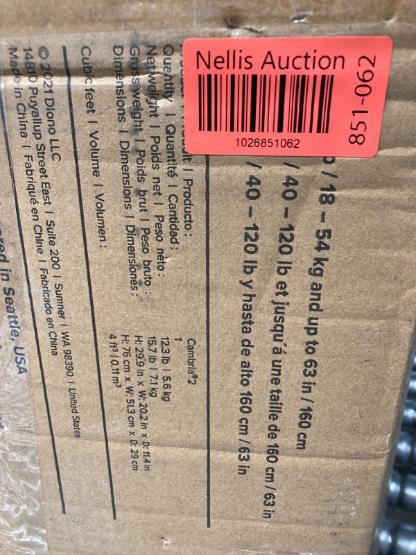 Photo 4 of Diono Cambria 2 XL 2022, Dual Latch Connectors, 2-in-1 Belt Positioning Booster Seat, High-Back to Backless Booster with Space and Room to Grow, 8 Years 1 Booster Seat, Black NEW! Black