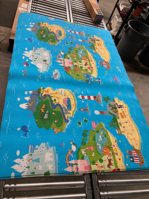 Photo 6 of Baby Care Play Mat (Large, Playful - Magical Island) 82'' x 55'' Original One-Piece Reversible Rollable Waterproof Play Mat for Infants, Babies, Toddler, and Kids Large Playful - Magical Island